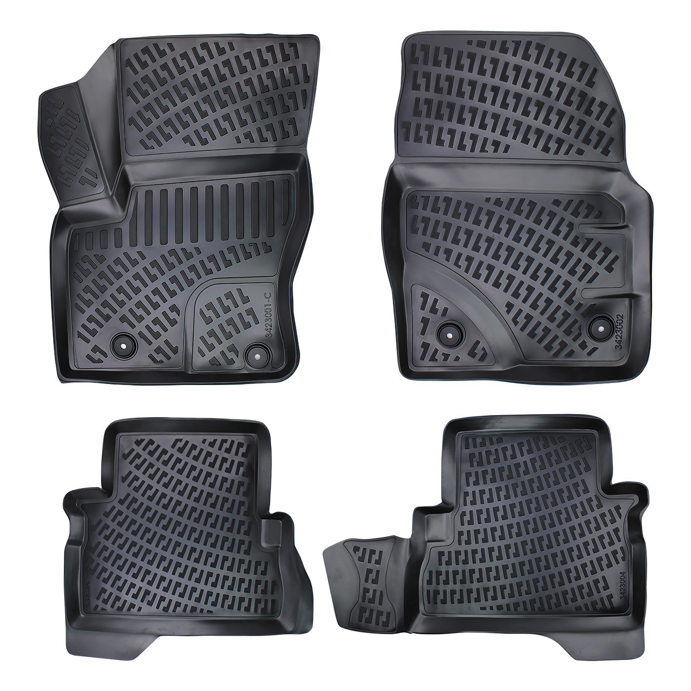 3D Auto Fussmatten Set passend für Ford C-Max (1.Gen) Baujahr 2003-2010