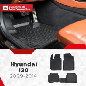 3D Fussmatten passend für Hyundai i20 I (1.Gen) 2008-2014