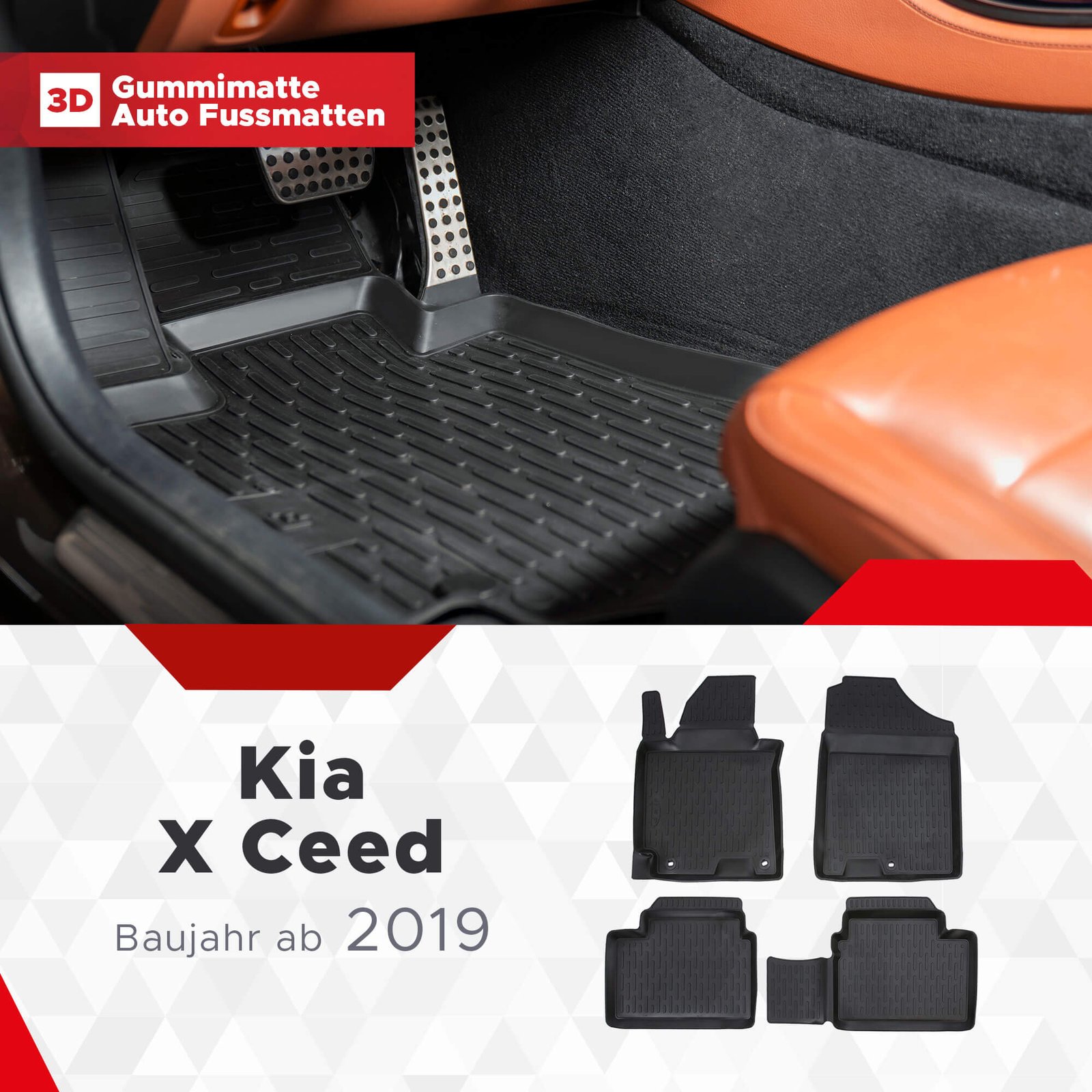 3D Fussmatten passend für Kia Ceed (3.Gen) 2018-2022