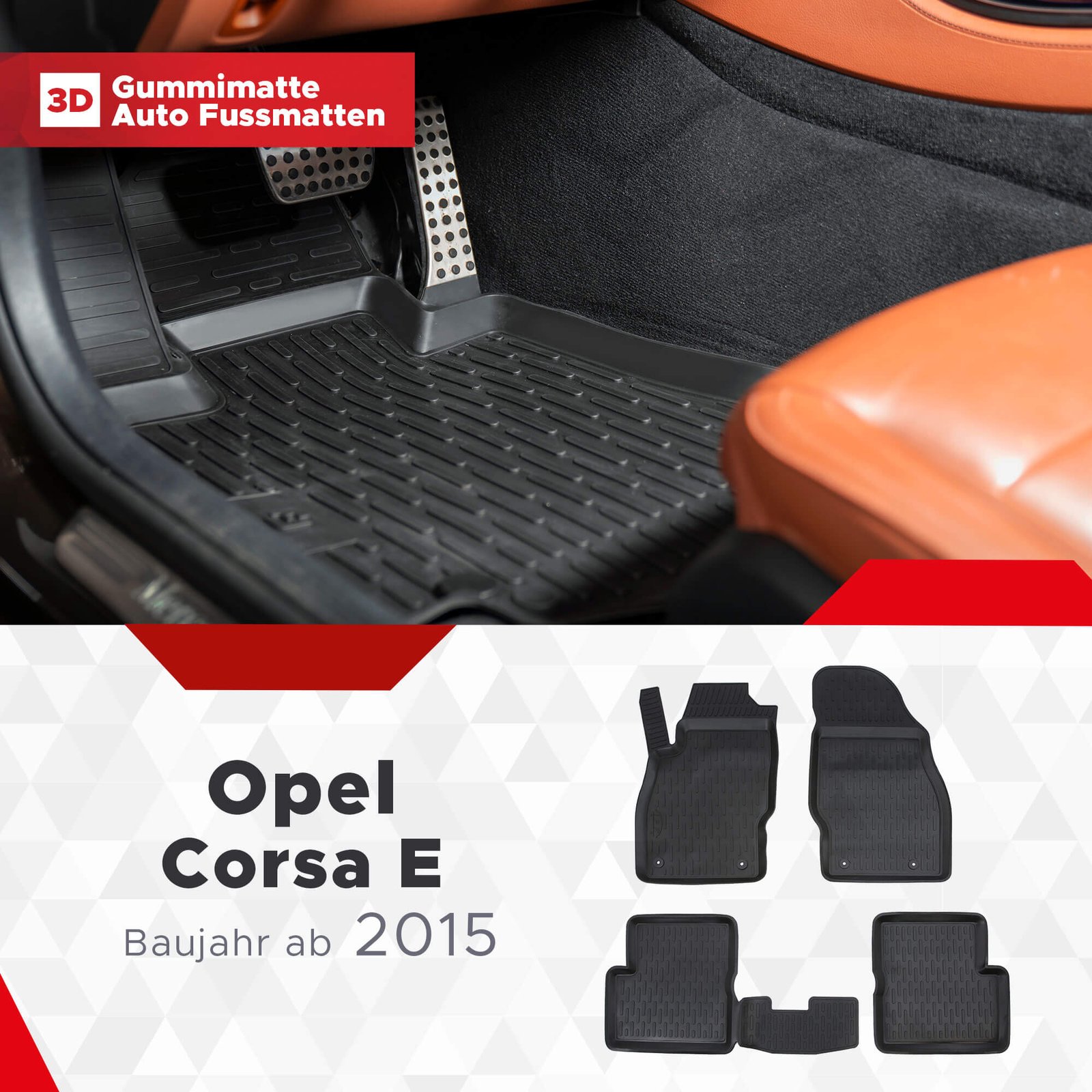 3D Fussmatten passend für Opel Corsa E ab 2014