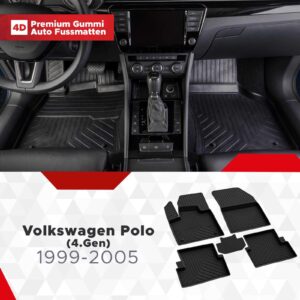 3D Premium Gummi Auto Fussmatten Set Passend für Volkswagen Polo (4.Gen) Baujahr 1999-2005