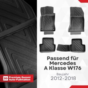 3D Fussmatten passend für Mercedes A Klasse W176 2012-2018