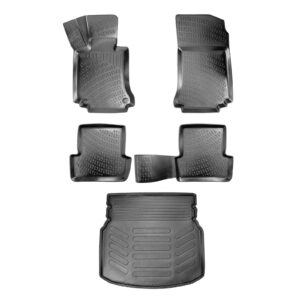 3D Auto Gummimatten & Kofferraumwanne Set für Mercedes C Klasse W204 (Umklappbare Rücksitze) Baujahr 2007-2014