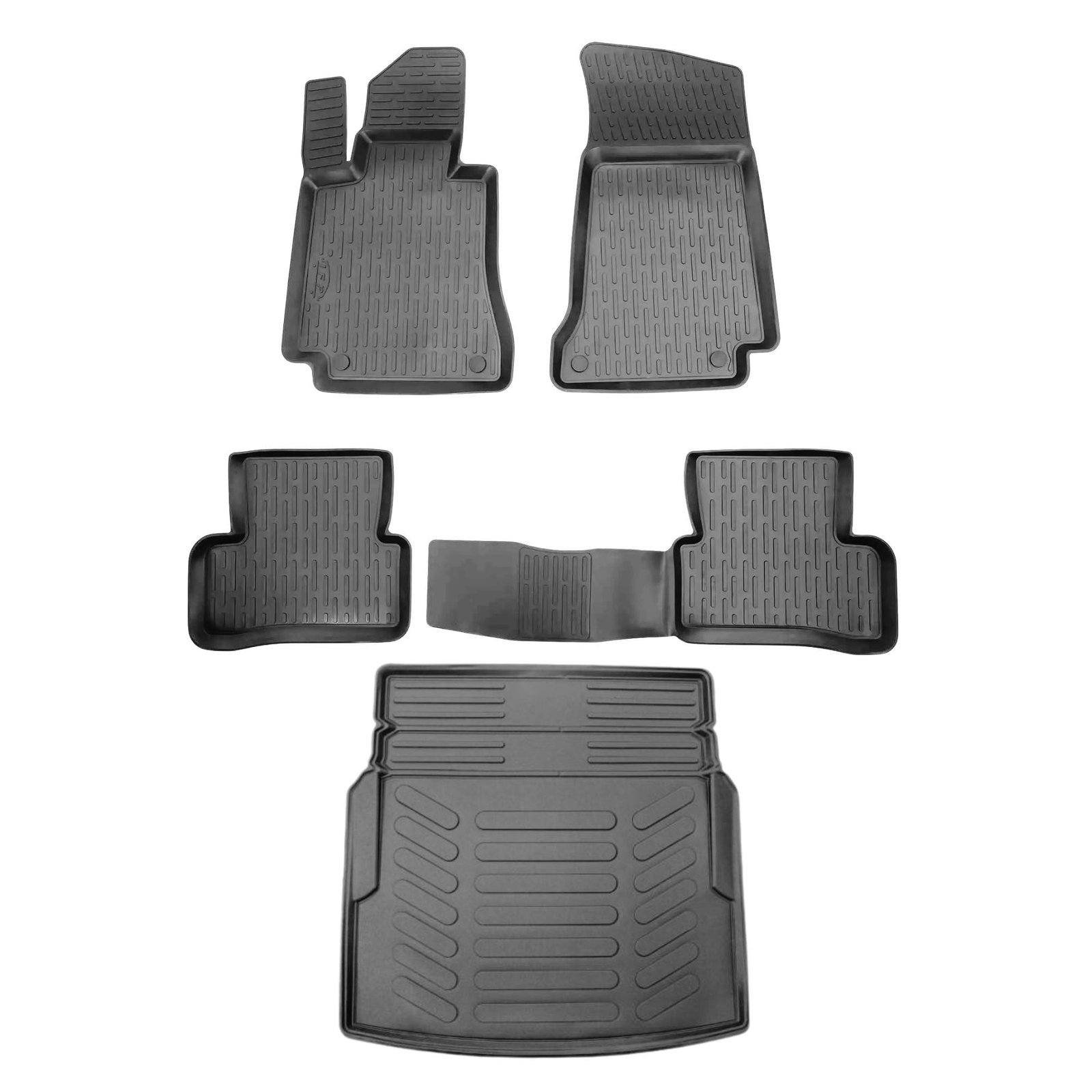 3D Auto Gummimatten & Kofferraumwanne Set für Mercedes E Klasse W212 Umklappbare Rücksitze Baujahr 2010-2016