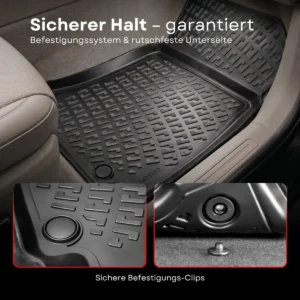 3D Fussmatten mit Befestigungssystem – sicherer Halt und rutschfeste Unterseite