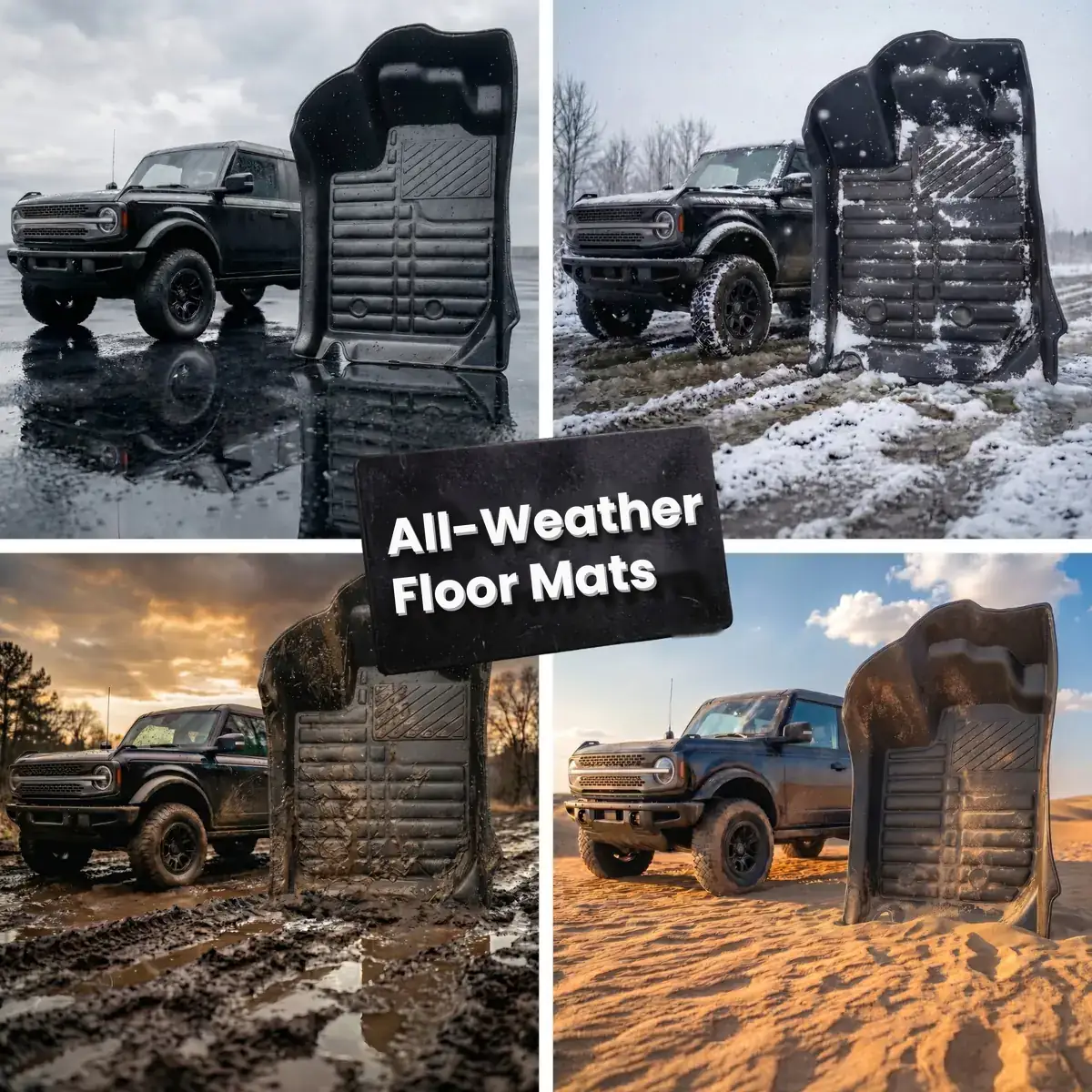 5D all-weather car floor mats for rain, snow, mud and dry conditions