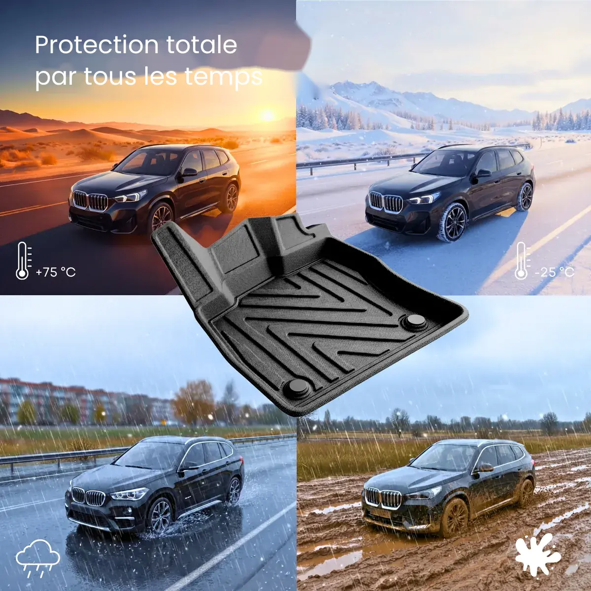 Tapis de sol auto 3D pour Renault Clio 4 2012-2019 Aspect carbone – Image 8