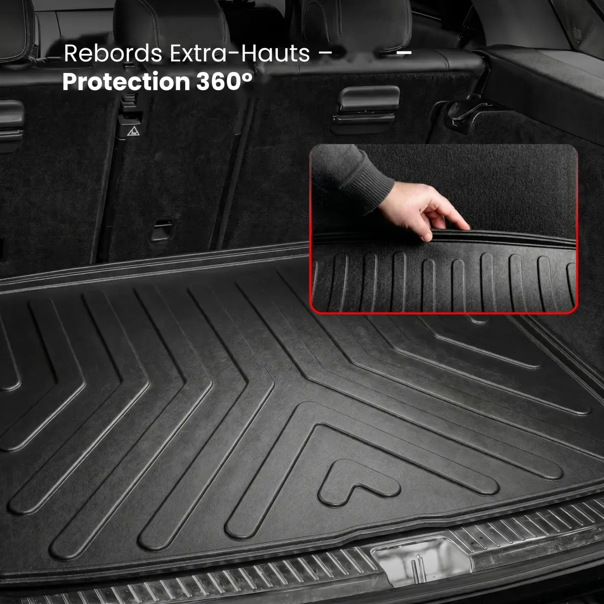 Ensemble de tapis de sol en caoutchouc 3D et de bac de coffre pour Mercedes GLC (X253) 2015-2023 – Image 7